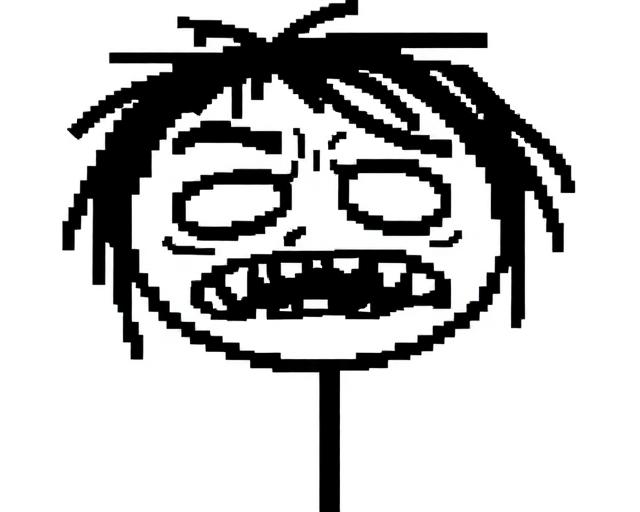 Pixelated MS Paint rage comic face